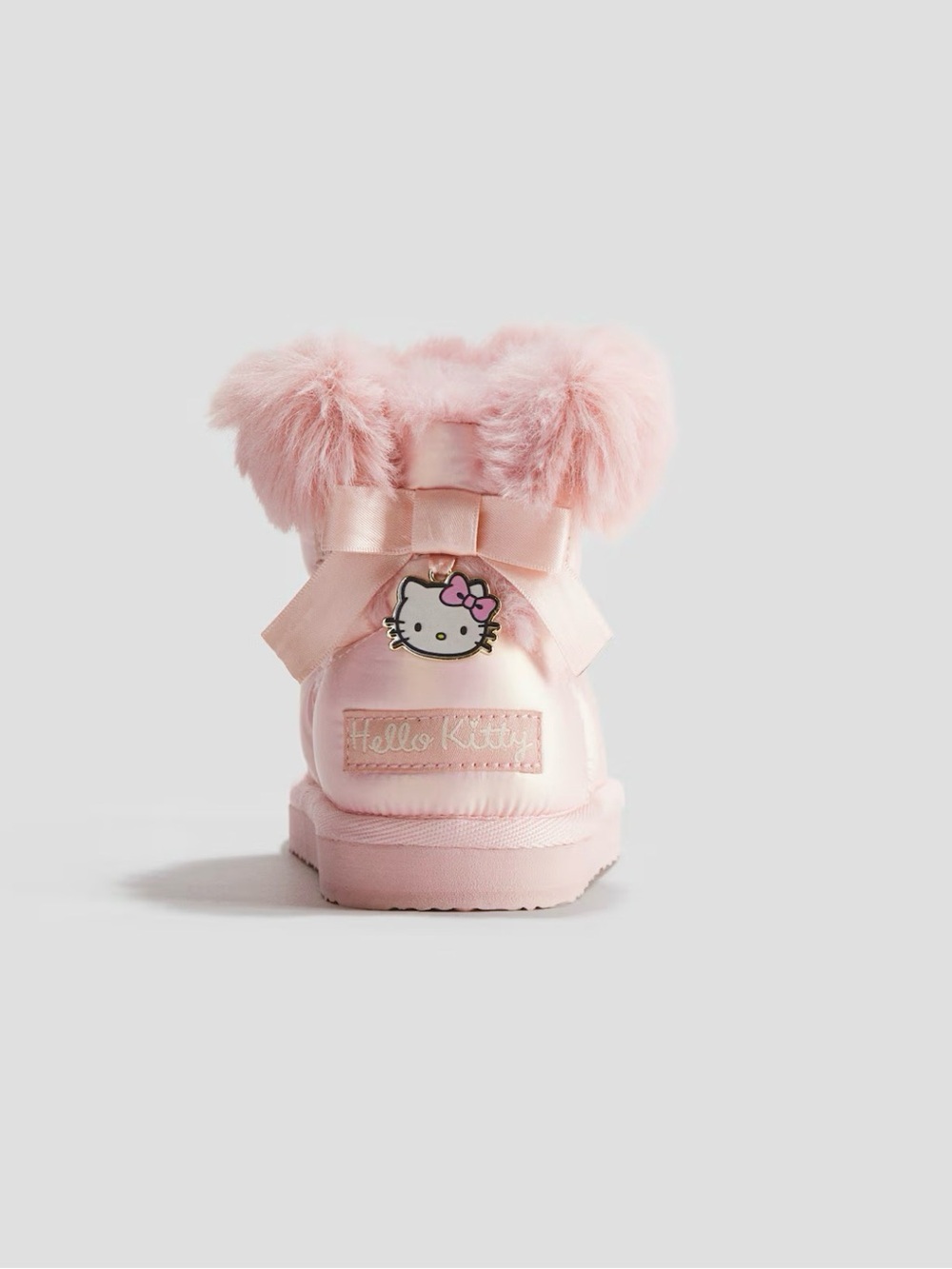Pink Hello Kitty Furry Boots with Bow and Character Detail NWT